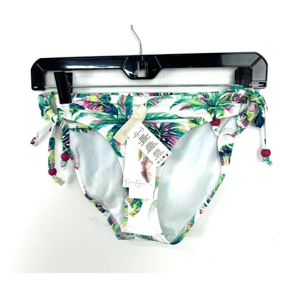 New Jessica Simpson Women Sz M Bikini Bottom Hipster Multicolor Floral Side Tie - Picture 4 of 8